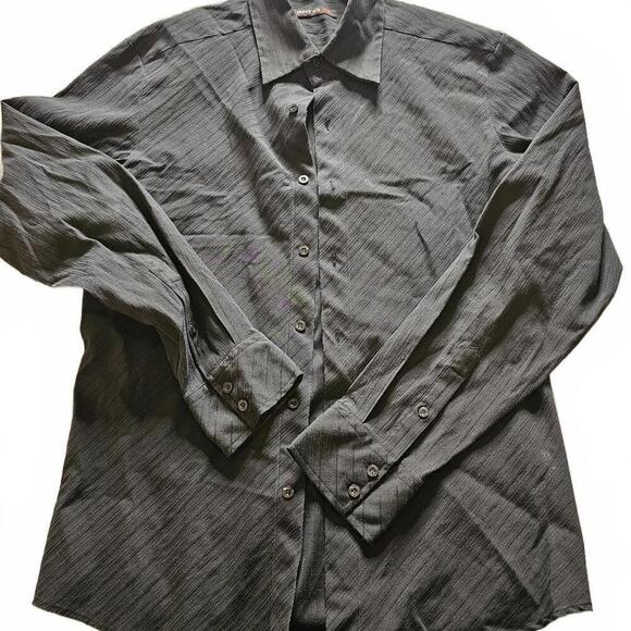 Other - Men's Medium Black Textured Button-Up Shirt